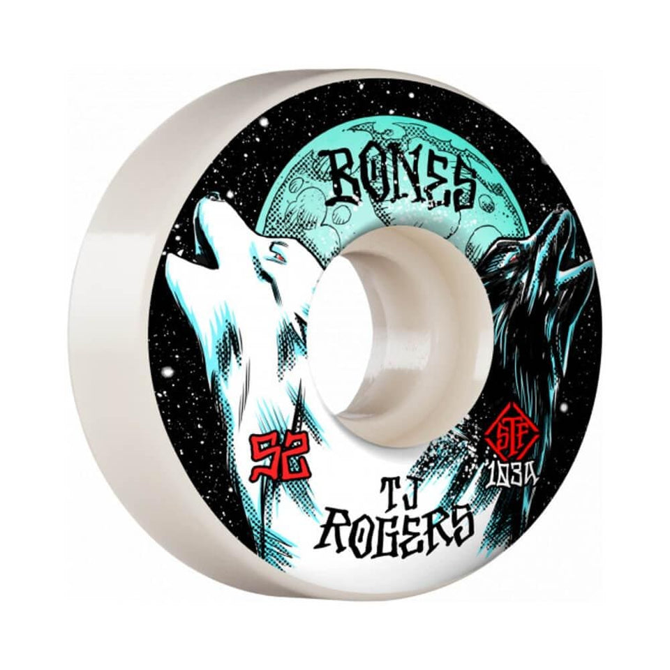 Bones Skateboard Wheels Rogers Howl V3 Slims 52mm 103A - Set of 4 - 50-50 Skate Shop
