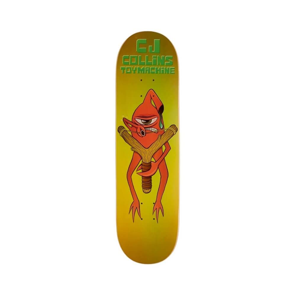 Toy Machine Skateboard Deck Sling Shot 8.375" x 32.1" CJ Collins Green 14.39" WB - 50-50 Skate Shop