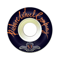 Picture Skateboard Wheels Pop 53mm 99a Tangerine Black White - Set of 4 - 50-50 Skate Shop