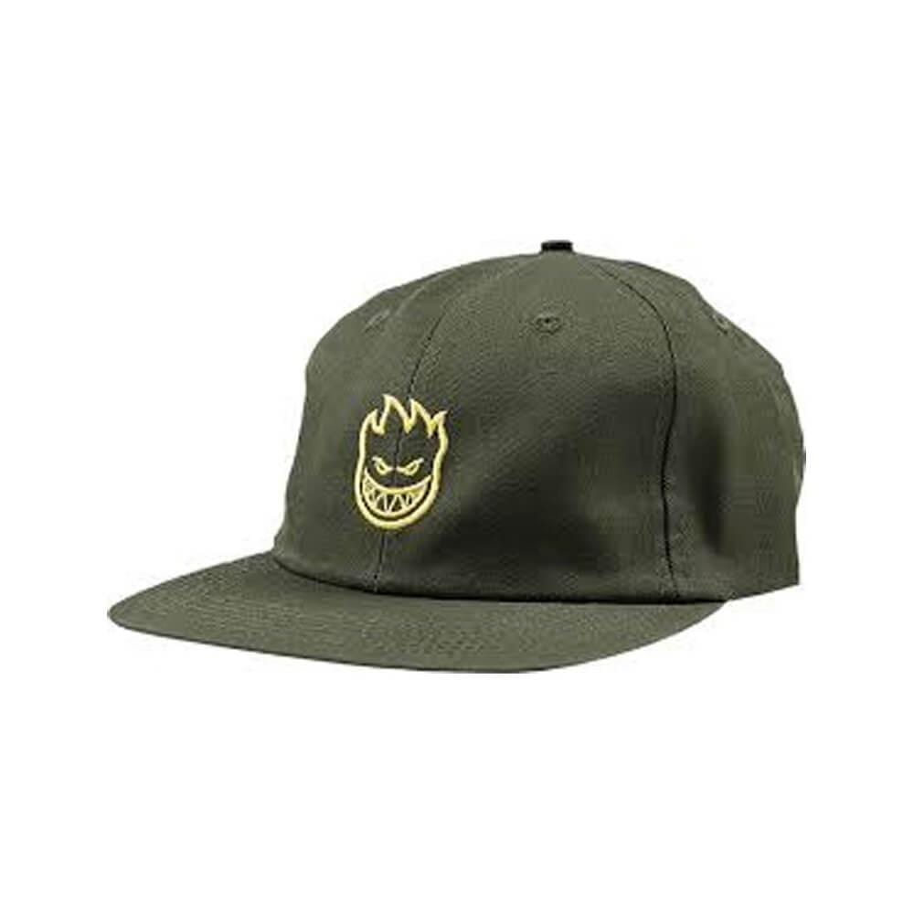 Spitfire Skate Cap Adjustable Strapback Lil Big head Dark Green Yellow White - 50-50 Skate Shop