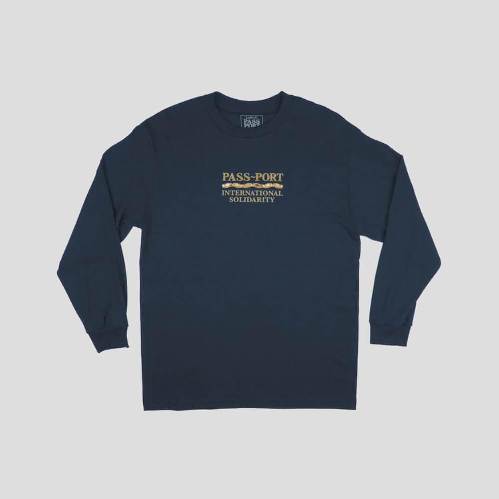 Passport Skate International Solidarity Long Sleeve Tee Navy - 50-50 Skate Shop