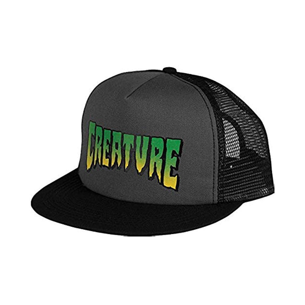 Creature Logo Trucker Mesh Hat Black Grey - 50-50 Skate Shop