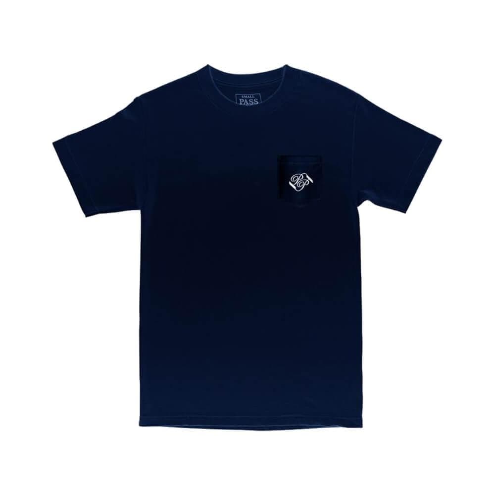 Passport Banner Pocket Tee Navy - 50-50 Skate Shop