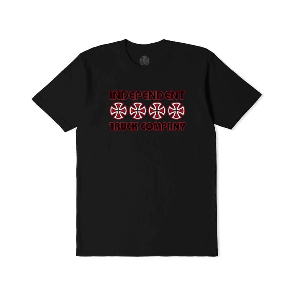 Independent Stacked Youth Tee Black - 50-50 Skate Shop