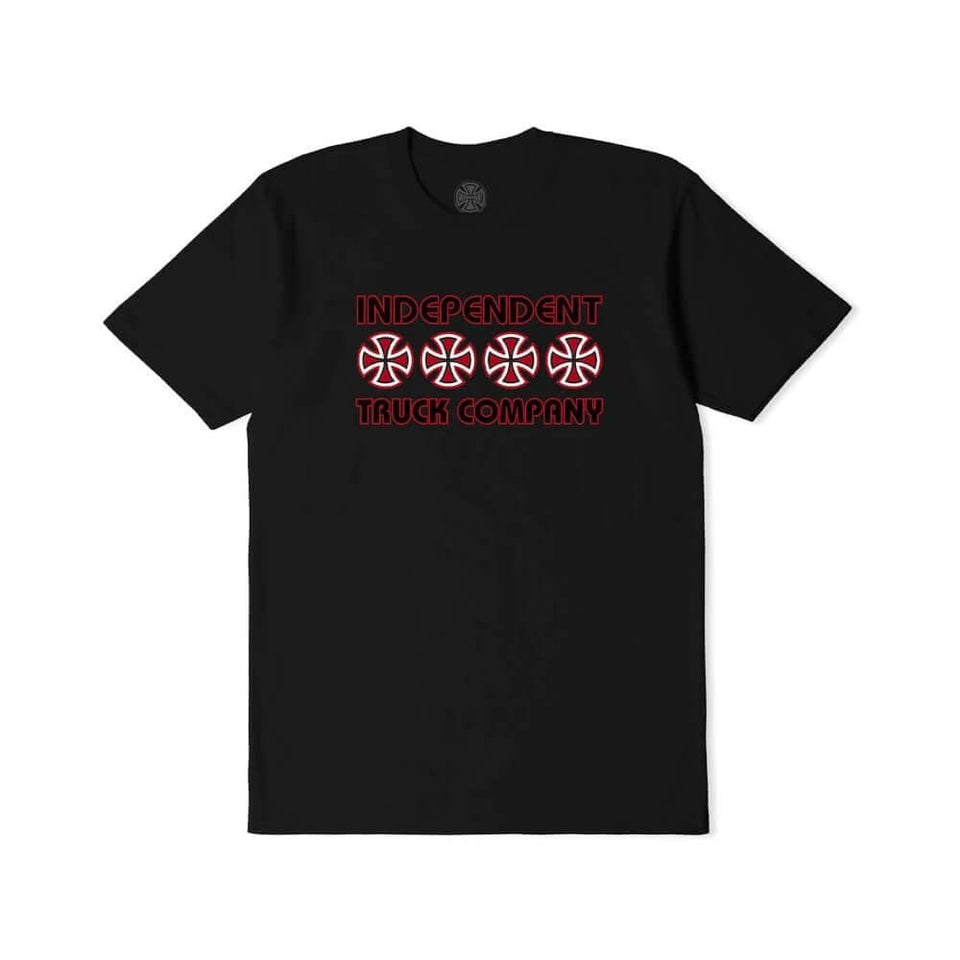 Independent Stacked Youth Tee Black - 50-50 Skate Shop