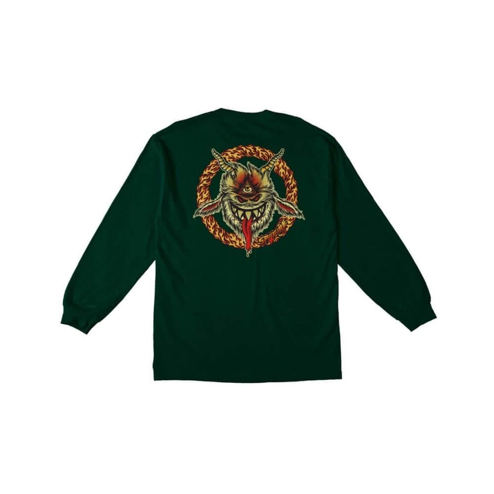 Spitfire Long Sleeve Tee Touch Of Satan Green - 50-50 Skate Shop