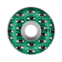 Toy Machine Skateboard Wheels All Seeing 53mm 99a Green - Set of 4 - 50-50 Skate Shop