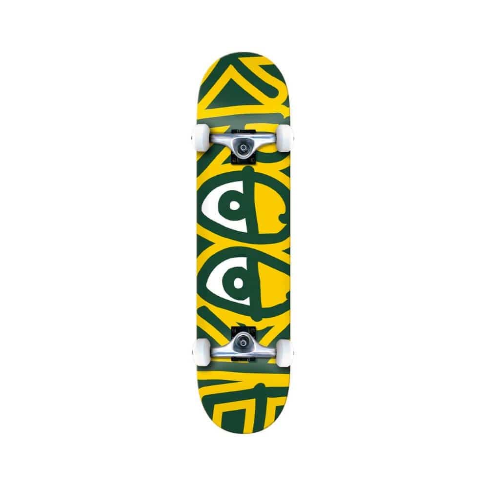 Krooked Skateboard Complete Big Eyes Too 7.3" x 29.25" Green Yellow 13" WB - 50-50 Skate Shop