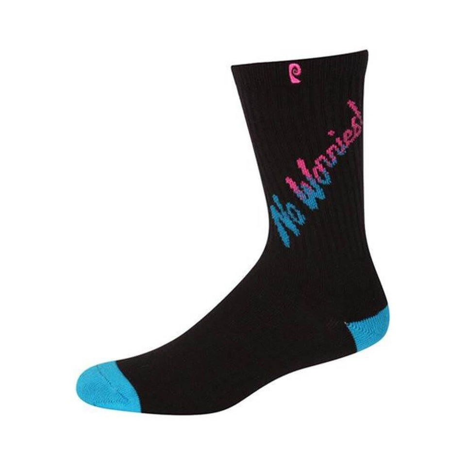 Psockadelic Socks No Worries Black Teal - 50-50 Skate Shop