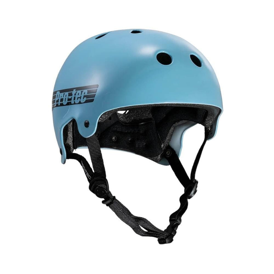 Pro Tec Old School Certified Skate Bike Helmet Gloss Baby Blue - 50-50 Skate Shop