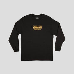 Passport Skate International Solidarity Long Sleeve Tee Black - 50-50 Skate Shop