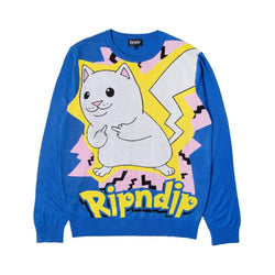 Ripndip Crewneck Sweater Catch Em All Blue - 50-50 Skate Shop