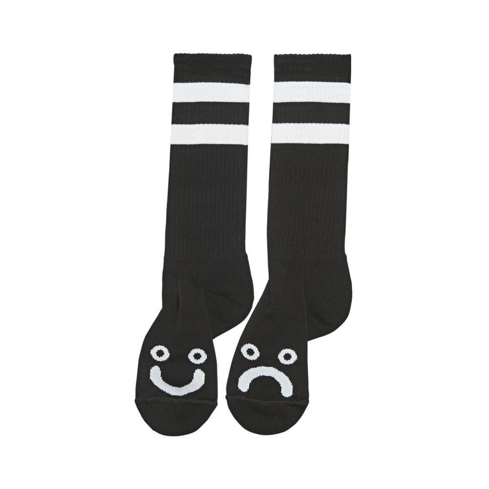 Polar Skate Happy Sad Long Socks Black - 50-50 Skate Shop