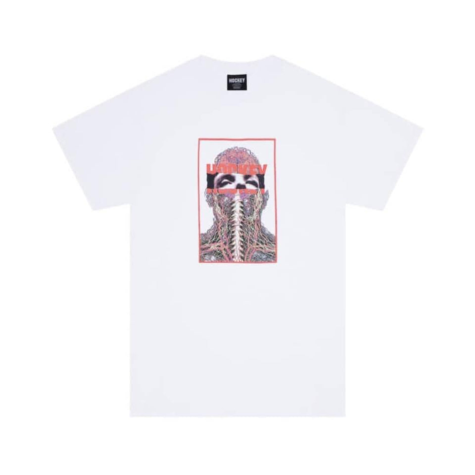 Hockey Skate Nerves Tee White - 50-50 Skate Shop