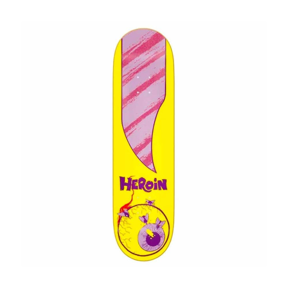 Heroin Skateboard Deck Team Giallo 8.625" x 32" Yellow 14.375" WB - 50-50 Skate Shop