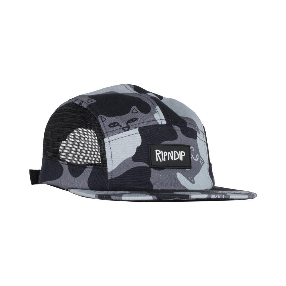 Ripndip Nerm Camo 5 Panel Hat Mesh Sides Black Camo - 50-50 Skate Shop