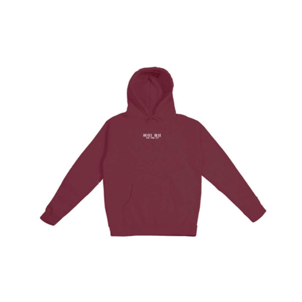 Hotel Blue Skate Logo Pullover Hoodie Maroon - 50-50 Skate Shop