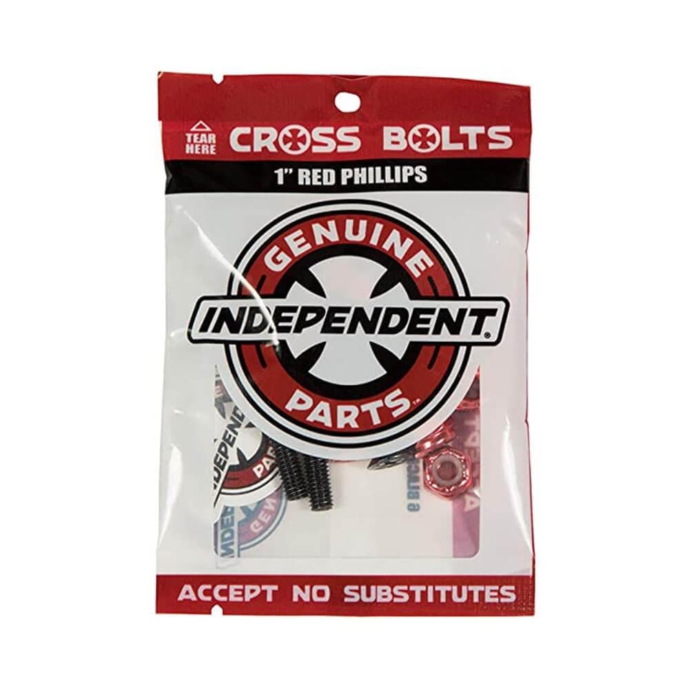 Independent Skateboard Hardware 1" Phillips Black Red - 50-50 Skate Shop