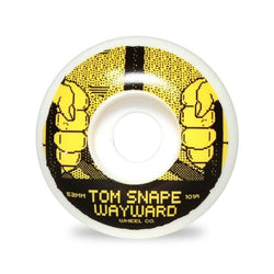 Wayward Skateboard Wheels Tom Snape 52mm 101A Yellow White - Set of 4 - 50-50 Skate Shop