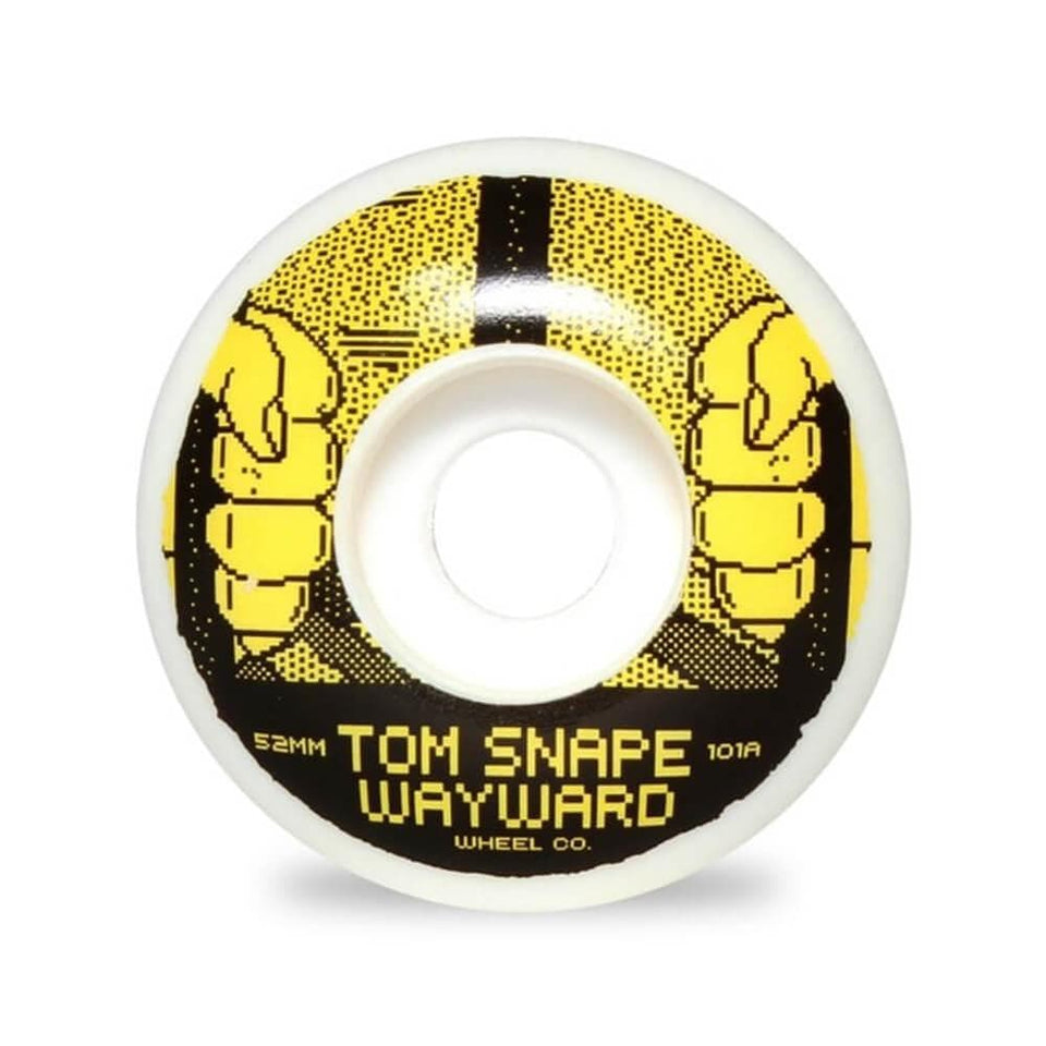 Wayward Skateboard Wheels Tom Snape 52mm 101A Yellow White - Set of 4 - 50-50 Skate Shop