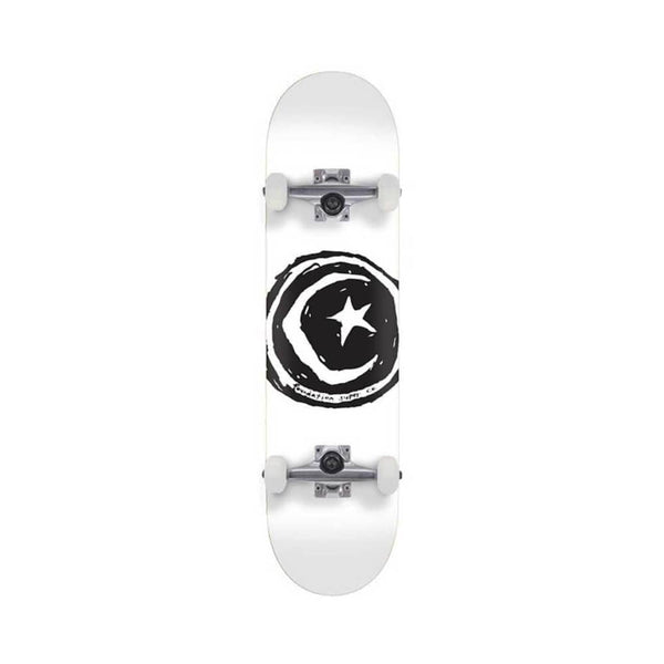Foundation Skateboard Complete Star & Moon 7.75" x 31.75" White 13.8" WB - 50-50 Skate Shop