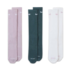 Nike SB Everyday Plus Lightweight Crew Socks Pink Green White 3 Pack - 50-50 Skate Shop
