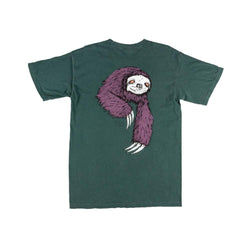 Welcome Skate Sloth Garment Dyed Tee Spruce - 50-50 Skate Shop
