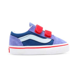 Vans Toddler Old Skool V (Color Block) Baja Blue High Risk Red - 50-50 Skate Shop