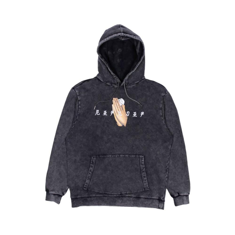 Ripndip Hoodie Chaos Embroidered Black Mineral Wash - 50-50 Skate Shop