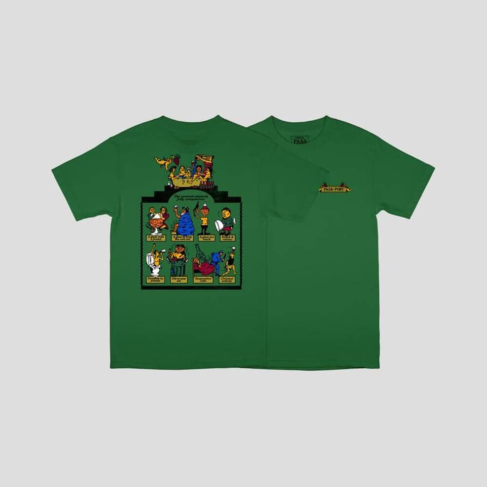 Passport Skate Trickle Down Tee Kelly Green - 50-50 Skate Shop