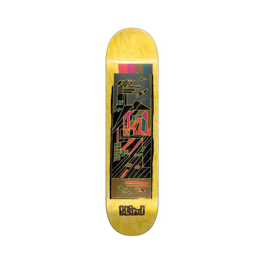 Blind Skateboard Deck Geo Map HYB Yellow 8.25" x 32.1" - 50-50 Skate Shop