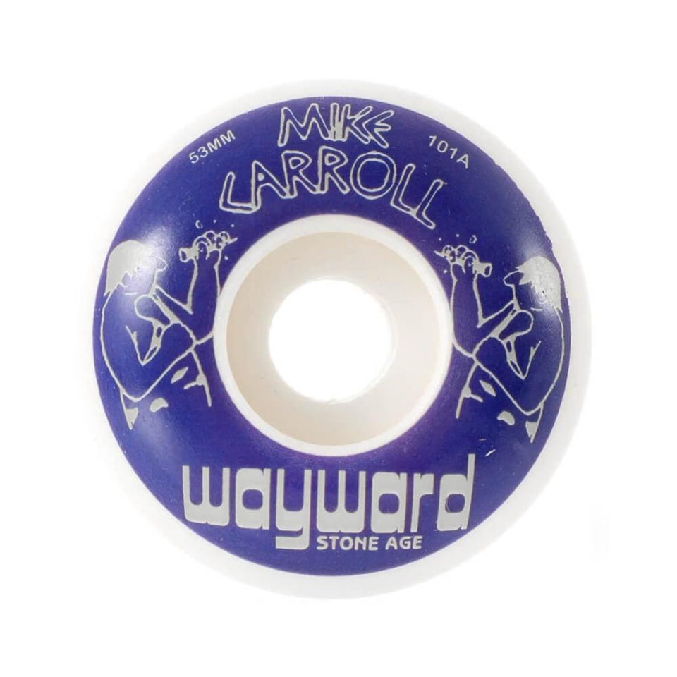 Wayward Skateboard Wheels Mike Carroll Stone Age 53mm 101A Blue White - Set of 4 - 50-50 Skate Shop