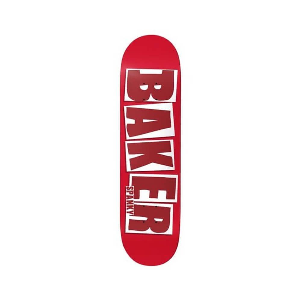 Baker Skateboard Deck Spanky Brand Name 8.25" x 31.875" Red Mellow Concave 14.25" WB - 50-50 Skate Shop