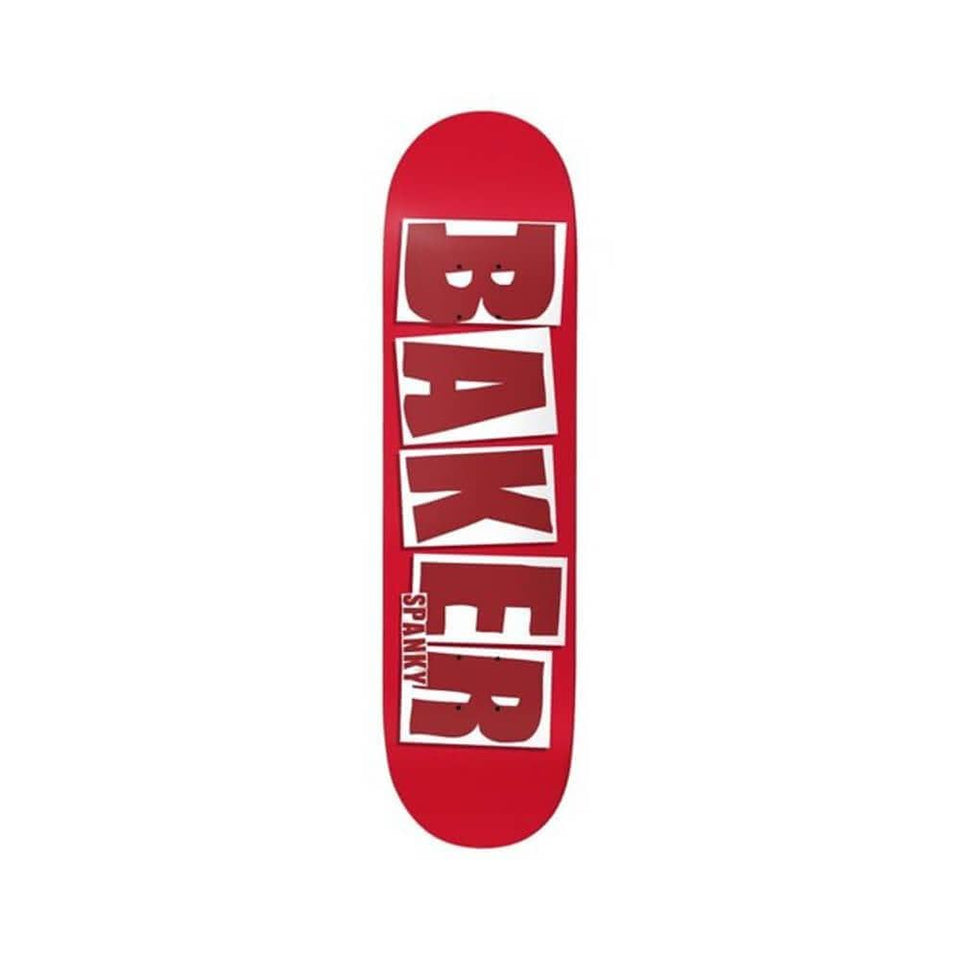 Baker Skateboard Deck Spanky Brand Name 8.25" x 31.875" Red Mellow Concave 14.25" WB - 50-50 Skate Shop