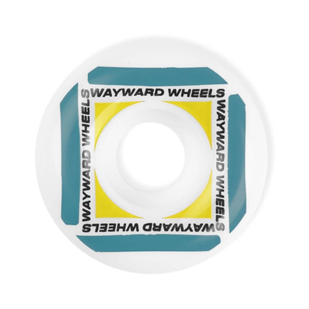 Wayward Skateboard Wheels Waypoint Formula 53mm Teal Yellow - Set of 4 - 50-50 Skate Shop