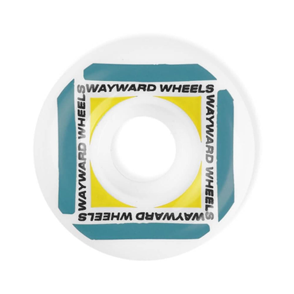 Wayward Skateboard Wheels Waypoint Formula 53mm Teal Yellow - Set of 4 - 50-50 Skate Shop
