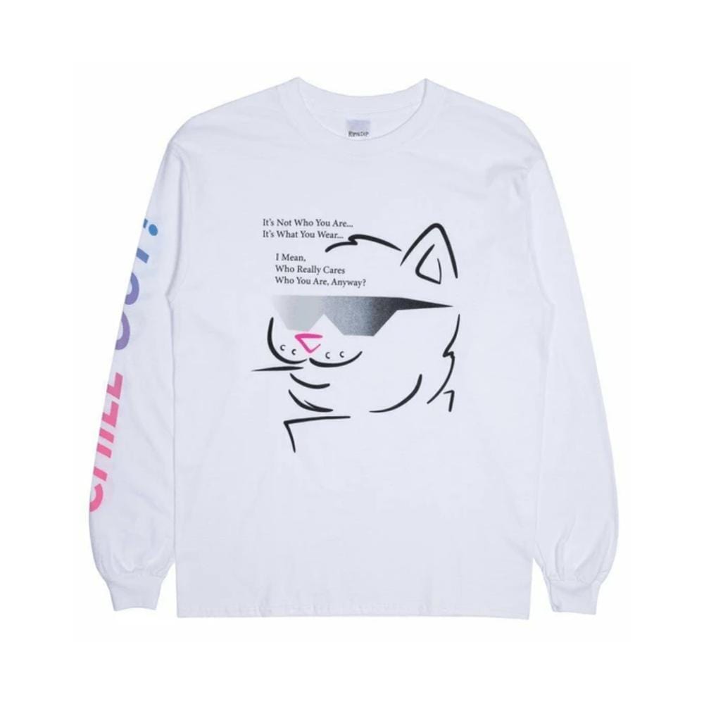 Ripndip Chill Out Long Sleeve Tee White - 50-50 Skate Shop