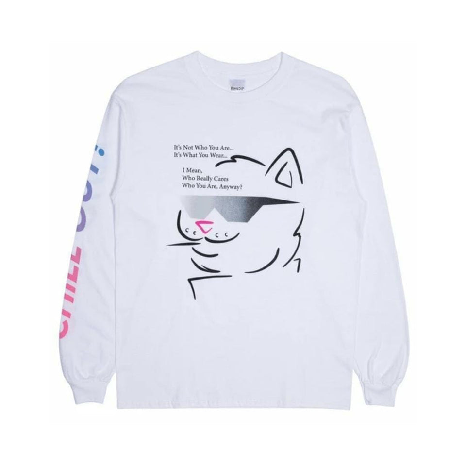 Ripndip Chill Out Long Sleeve Tee White - 50-50 Skate Shop