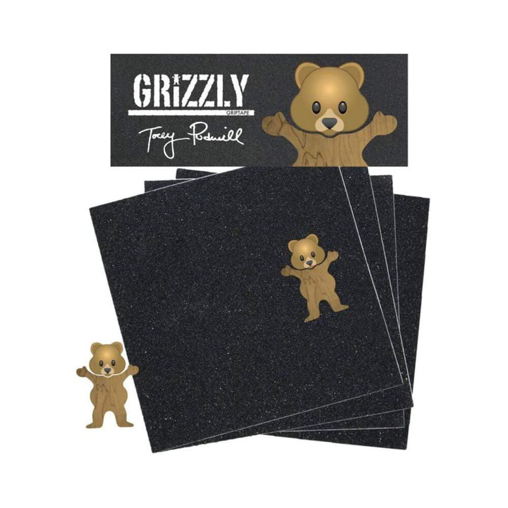 Grizzly Skateboard Grip Tape Torey Pudwill Bear Brown Squares - 50-50 Skate Shop