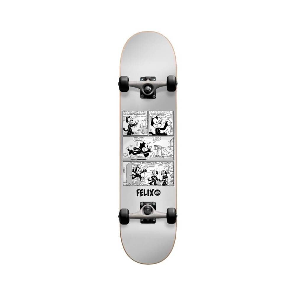 Darkstar Skateboard Complete Felix News FP 7.875" x 31.5" Silver 14.25" WB - 50-50 Skate Shop