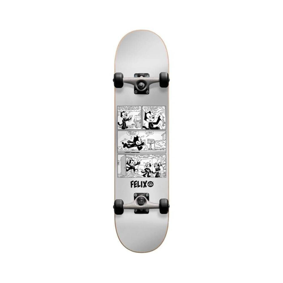 Darkstar Skateboard Complete Felix News FP 7.875" x 31.5" Silver 14.25" WB - 50-50 Skate Shop