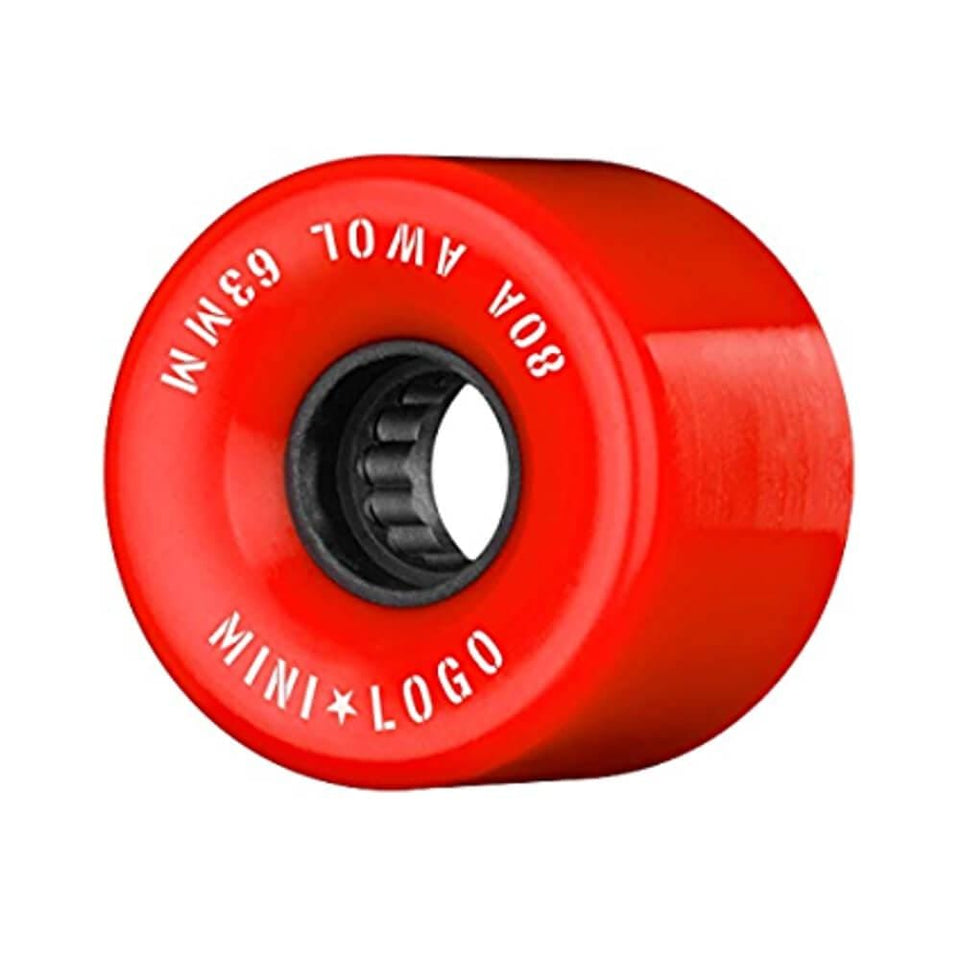 Mini Logo Skateboard Wheels AWOL 63mm 80A Red - Set of 4 - 50-50 Skate Shop