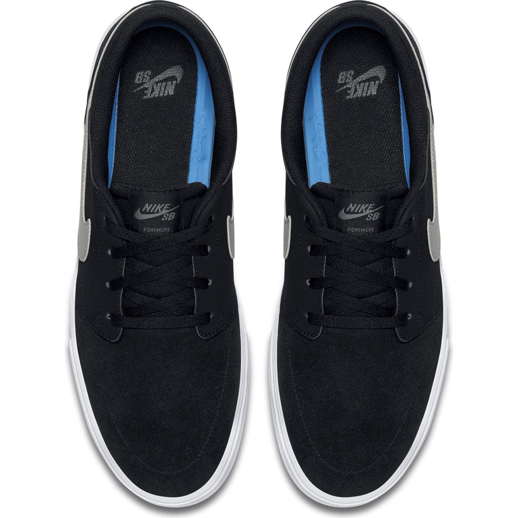 Nike SB Solarsoft Portmore II Suede Black Dark Grey White