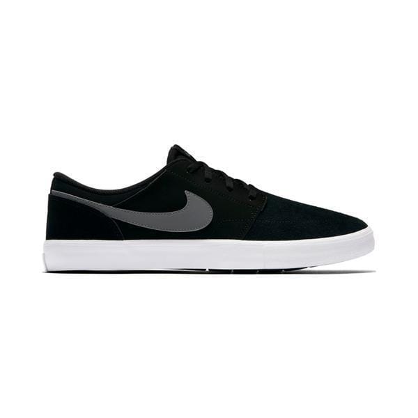 Nike SB Solarsoft Portmore II Suede Black Dark Grey White - 50-50 Skate Shop