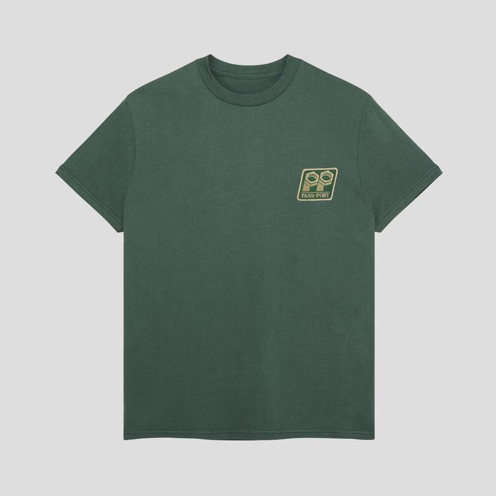 Passport Skate Bolt Patch Tee Forest Green - 50-50 Skate Shop
