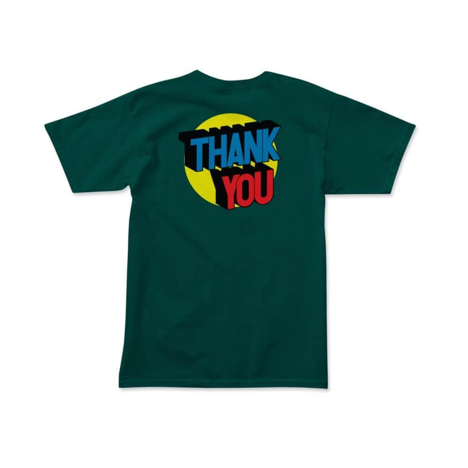 Thank You Tee Spot On Forest Green - 50-50 Skate Shop