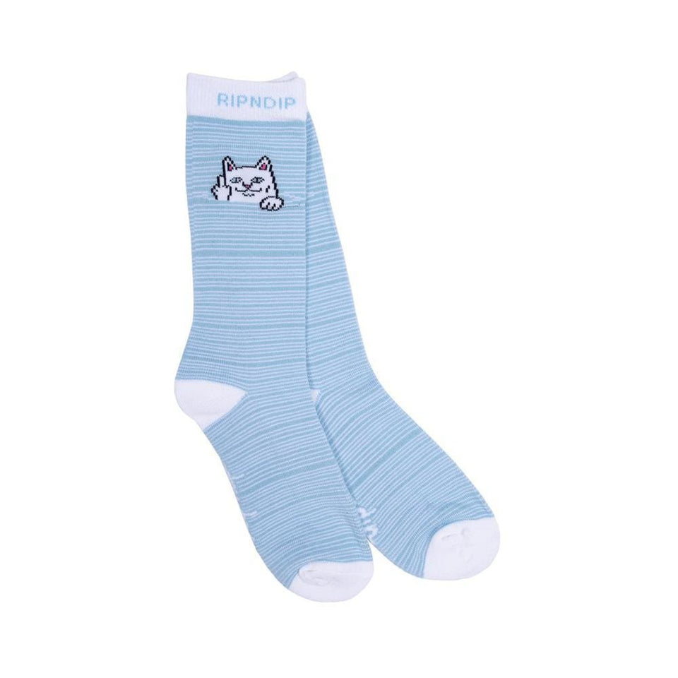 Ripndip Peeking Nermal Socks Baby Blue White - 50-50 Skate Shop