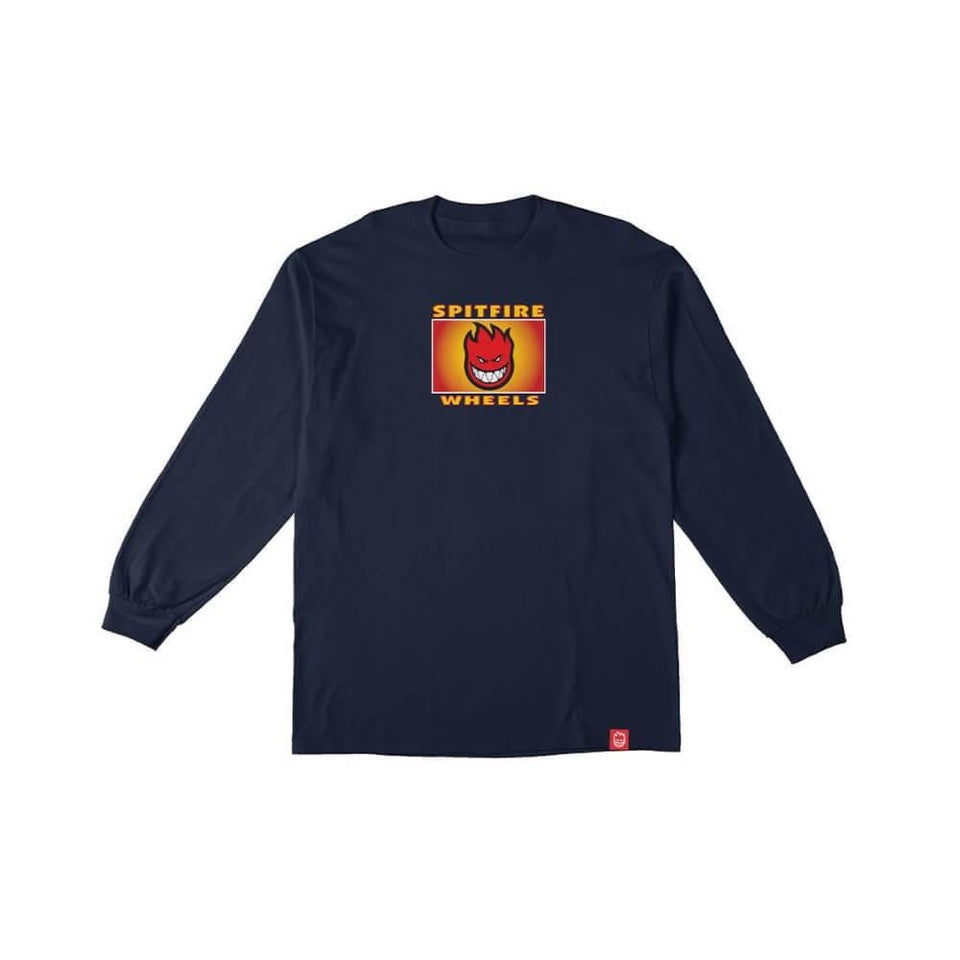 Spitfire Skate Youth Long Sleeve Tee SF Label Navy - 50-50 Skate Shop