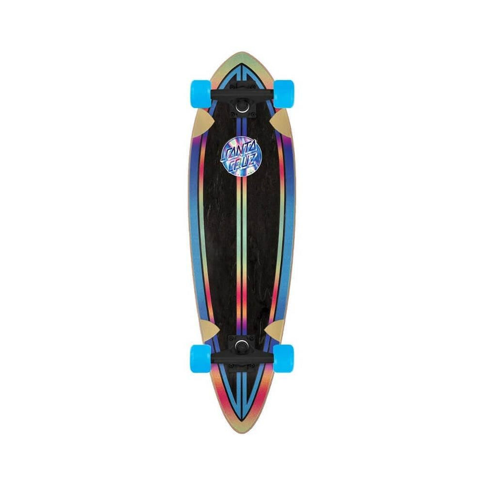 Santa Cruz Skateboard Complete Iridescent Dot Pintail Cruzer 9.2" x 33" Black Blue 21" WB - 50-50 Skate Shop
