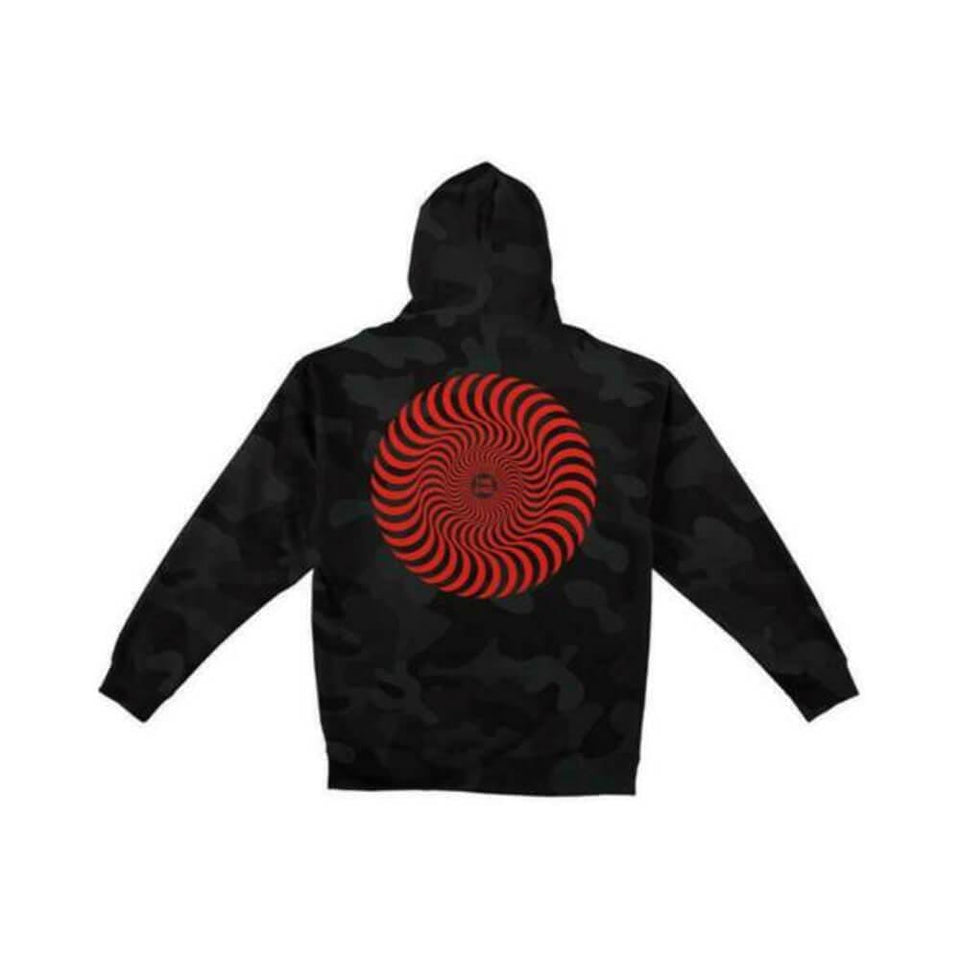 Spitfire Skate Sweater Hoodie Classic Swirl Black Camo Red - 50-50 Skate Shop